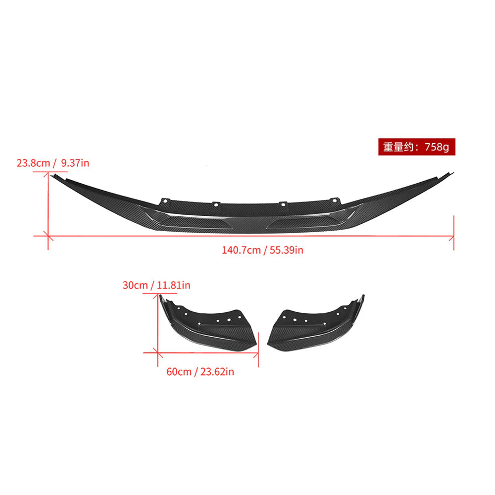 Sooqoo Pre Pregged Dry Carbon Fiber Front Lip for BMW 4 Series G22 G23 2020+