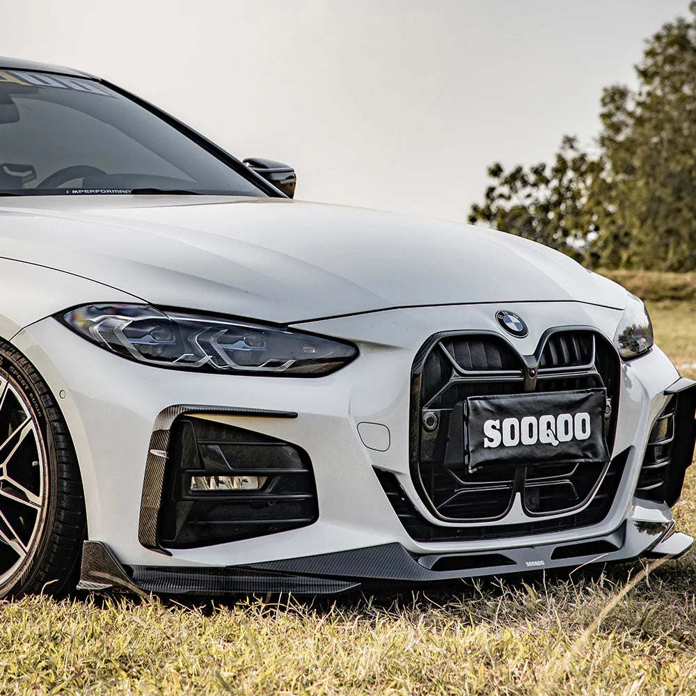 Sooqoo Pre Pregged Dry Carbon Fiber Front Lip for BMW 4 Series G22 G23 2020+